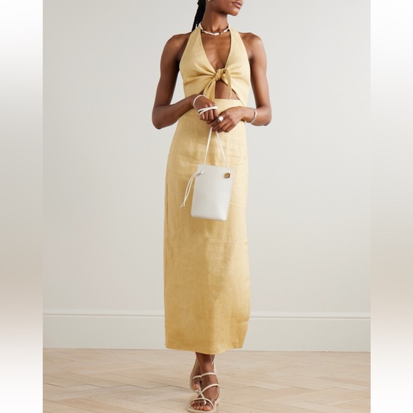 SIR Carlotta tie-front linen halterneck midi dress - Picture 2 of 9